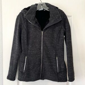 Athleta Gray Luxe Victory Hoodie Faux Fur Lined - Size S Petite